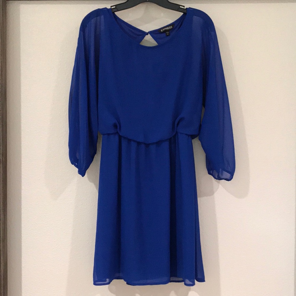EUC Express Royal Blue 3/4 Sleeve Dress